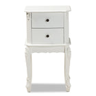 Baxton Studio Sophia Classic and Traditional French White Finished Wood 2-Drawer End Table