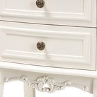 Baxton Studio Darla Classic and Traditional French White and Cherry Brown Finished Wood 2-Drawer End Table