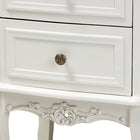 Baxton Studio Darlene Classic and Traditional French White and Cherry Brown Finished Wood 2-Drawer End Table