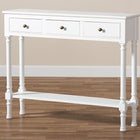 Baxton Studio Calvin Classic and Traditional French Farmhouse White Finished Wood 3-Drawer Entryway Console Table