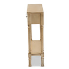 Baxton Studio Calvin Classic and Traditional French Farmhouse Oak Brown Finished Wood 3-Drawer Entryway Console Table
