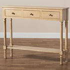 Baxton Studio Calvin Classic and Traditional French Farmhouse Oak Brown Finished Wood 3-Drawer Entryway Console Table