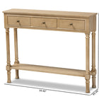 Baxton Studio Calvin Classic and Traditional French Farmhouse Oak Brown Finished Wood 3-Drawer Entryway Console Table