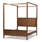 Baxton Studio Veronica Modern and Contemporary Walnut Brown Finished Wood Queen Size Platform Canopy Bed