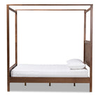 Baxton Studio Veronica Modern and Contemporary Walnut Brown Finished Wood King Size Platform Canopy Bed