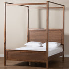 Baxton Studio Veronica Modern and Contemporary Walnut Brown Finished Wood Queen Size Platform Canopy Bed