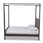 Baxton Studio Natasha Modern and Contemporary Grey Fabric Upholstered and Dark Grey Oak Finished Wood King Size Platform Canopy Bed