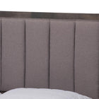 Baxton Studio Natasha Modern and Contemporary Grey Fabric Upholstered and Dark Grey Oak Finished Wood King Size Platform Canopy Bed