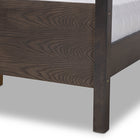 Baxton Studio Natasha Modern and Contemporary Grey Fabric Upholstered and Dark Grey Oak Finished Wood King Size Platform Canopy Bed