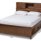 Baxton Studio Riko Modern and Contemporary Transitional Walnut Brown Finished Wood Queen Size Platform Storage Bed