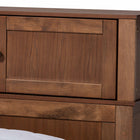 Baxton Studio Riko Modern and Contemporary Transitional Walnut Brown Finished Wood Queen Size Platform Storage Bed