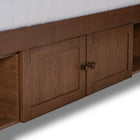 Baxton Studio Riko Modern and Contemporary Transitional Walnut Brown Finished Wood Queen Size Platform Storage Bed