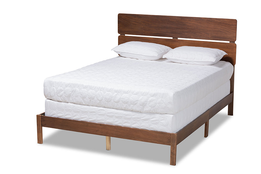 Baxton Studio Anthony Modern and Contemporary Walnut Brown Finished Wood Queen Size Panel Bed