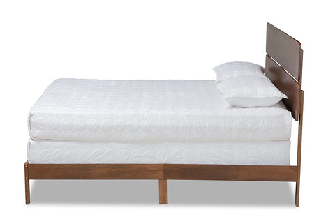 Baxton Studio Anthony Modern and Contemporary Walnut Brown Finished Wood King Size Panel Bed