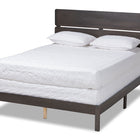Baxton Studio Anthony Modern and Contemporary Dark Grey Oak Finished Wood Full Size Panel Bed