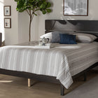 Baxton Studio Anthony Modern and Contemporary Dark Grey Oak Finished Wood King Size Panel Bed