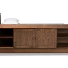 Baxton Studio Kaori Modern and Contemporary Transitional Walnut Brown Finished Wood Queen Size Platform Storage Bed