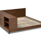 Baxton Studio Kaori Modern and Contemporary Transitional Walnut Brown Finished Wood Queen Size Platform Storage Bed