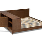 Baxton Studio Kaori Modern and Contemporary Transitional Walnut Brown Finished Wood Queen Size Platform Storage Bed