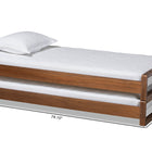 Baxton Studio Klara Modern and Contemporary Walnut Finished Wood Expandable Twin Size to King Size Bed Frame