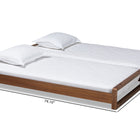 Baxton Studio Klara Modern and Contemporary Walnut Finished Wood Expandable Twin Size to King Size Bed Frame