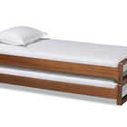 Baxton Studio Klara Modern and Contemporary Walnut Finished Wood Expandable Twin Size to King Size Bed Frame
