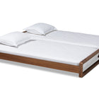 Baxton Studio Klara Modern and Contemporary Walnut Finished Wood Expandable Twin Size to King Size Bed Frame