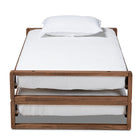 Baxton Studio Klara Modern and Contemporary Walnut Finished Wood Expandable Twin Size to King Size Bed Frame