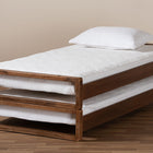 Baxton Studio Klara Modern and Contemporary Walnut Finished Wood Expandable Twin Size to King Size Bed Frame