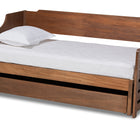 Baxton Studio Jameson Modern and Transitional Walnut Brown Finished Expandable Twin Size to King Size Daybed with Storage Drawer