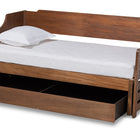 Baxton Studio Jameson Modern and Transitional Walnut Brown Finished Expandable Twin Size to King Size Daybed with Storage Drawer