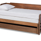 Baxton Studio Jameson Modern and Transitional Walnut Brown Finished Expandable Twin Size to King Size Daybed with Storage Drawer