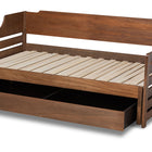 Baxton Studio Jameson Modern and Transitional Walnut Brown Finished Expandable Twin Size to King Size Daybed with Storage Drawer