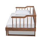Baxton Studio Muriel Modern and Transitional Walnut Brown Finished Wood Expandable Twin Size to King Size Spindle Daybed