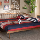 Baxton Studio Muriel Modern and Transitional Walnut Brown Finished Wood Expandable Twin Size to King Size Spindle Daybed