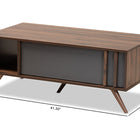 Baxton Studio Naoki Modern and Contemporary Two-Tone Grey and Walnut Finished Wood 1-Drawer Coffee Table