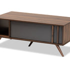 Baxton Studio Naoki Modern and Contemporary Two-Tone Grey and Walnut Finished Wood 1-Drawer Coffee Table