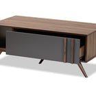 Baxton Studio Naoki Modern and Contemporary Two-Tone Grey and Walnut Finished Wood 1-Drawer Coffee Table
