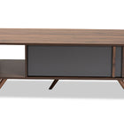 Baxton Studio Naoki Modern and Contemporary Two-Tone Grey and Walnut Finished Wood 1-Drawer Coffee Table