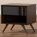 Baxton Studio Naoki Modern and Contemporary Two-Tone Grey and Walnut Finished Wood 1-Drawer Nightstand