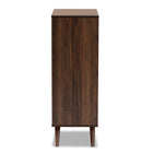 Baxton Studio Naoki Modern and Contemporary Two-Tone Grey and Walnut Finished Wood 2-Door Shoe Cabinet