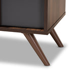 Baxton Studio Naoki Modern and Contemporary Two-Tone Grey and Walnut Finished Wood 2-Door Shoe Cabinet
