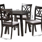 Baxton Studio Brooke Modern Grey Fabric and Dark Brown Finished Wood 5-Piece Dining Set