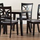 Baxton Studio Brooke Modern Grey Fabric and Dark Brown Finished Wood 5-Piece Dining Set
