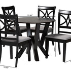Baxton Studio Mari Modern Grey Fabric and Dark Brown Finished Wood 5-Piece Dining Set
