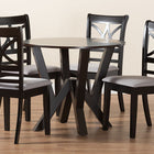 Baxton Studio Mari Modern Grey Fabric and Dark Brown Finished Wood 5-Piece Dining Set