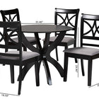 Baxton Studio Noemi Modern Grey Fabric and Dark Brown Finished Wood 5-Piece Dining Set