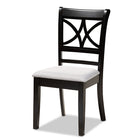 Baxton Studio Clarke Modern and Contemporary Grey Fabric Upholstered and Espresso Brown Finished Wood 4-Piece Dining Chair Set