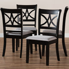 Baxton Studio Clarke Modern and Contemporary Grey Fabric Upholstered and Espresso Brown Finished Wood 4-Piece Dining Chair Set