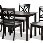 Baxton Studio Clarke Modern and Contemporary Grey Fabric Upholstered and Espresso Brown Finished Wood 5-Piece Dining Set